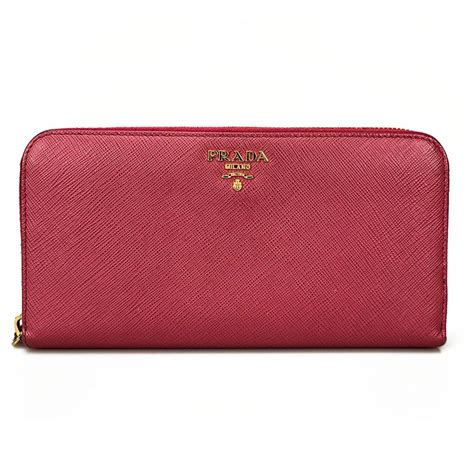 prada saffiano peonia wallet|prada zipper wallet.